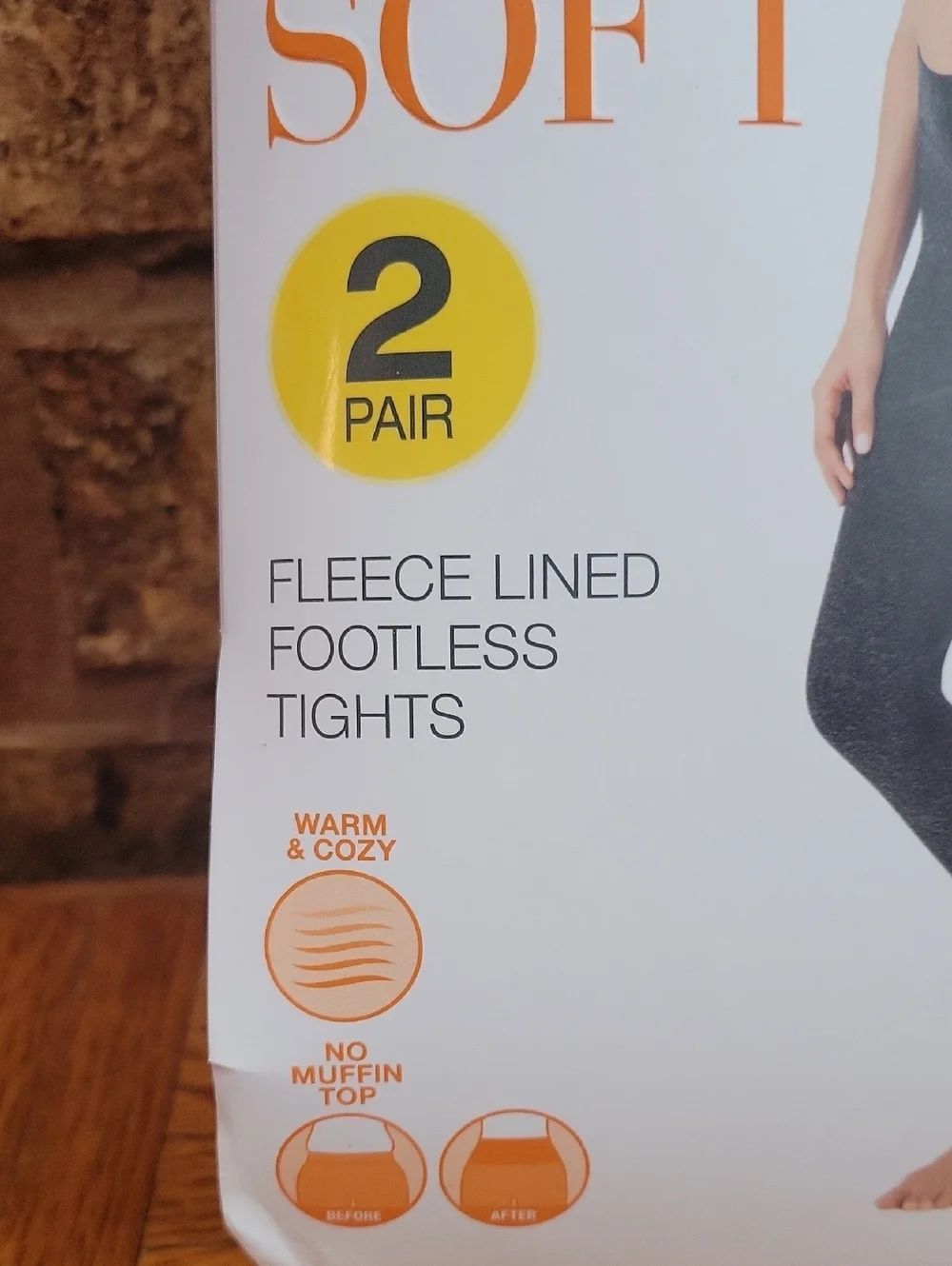 Warner's Ultra Soft Fleece-Lined Footless Tights Blissful Benefits Size L/XL